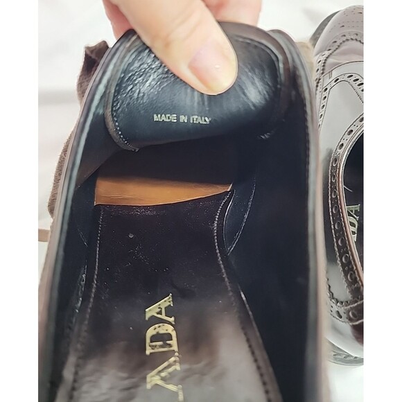 Mens Prada Dress Shoes 2EE098 Air Sole Wingtip  Sz 8.5 (9.5 US Sz) Made In Italy